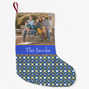 Lovely Family Portrait Hanukkah Small Christmas Stocking