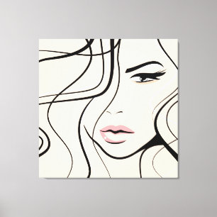 Lovely female face canvas print