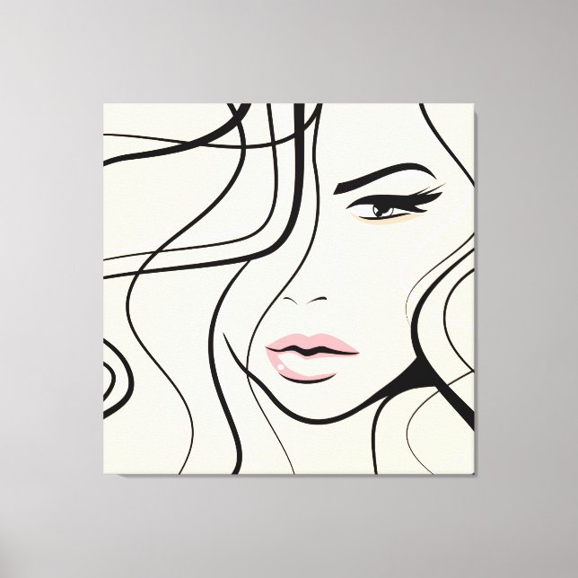 Lovely female face canvas print (Front)