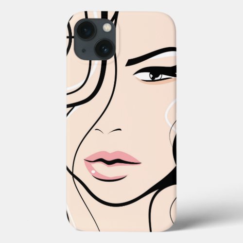Lovely female face iPhone 13 case