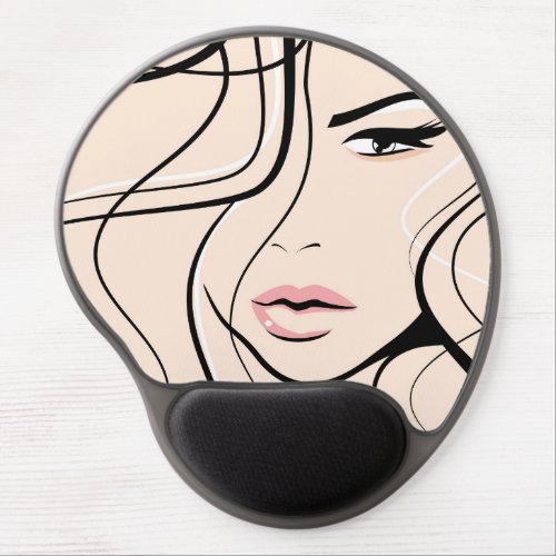 Lovely female face gel mouse pad