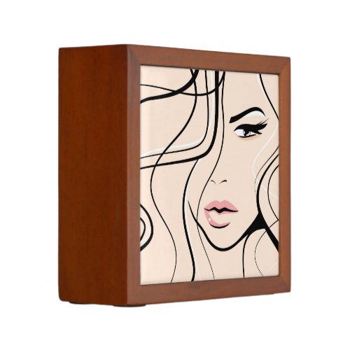 Lovely female face PencilPen holder