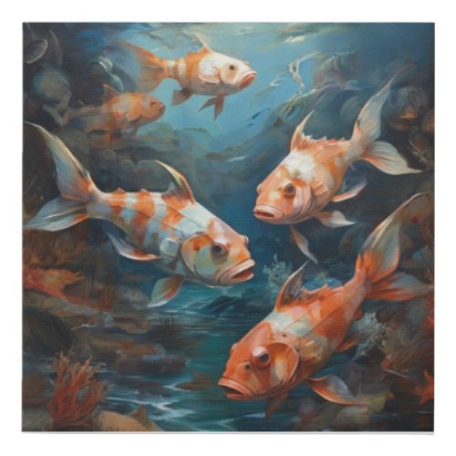 Lovely Fishes Faux Canvas Print