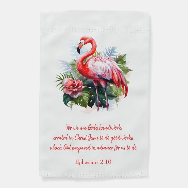 Lovely Flamingo God's Handiwork   Garden Flag (Front)