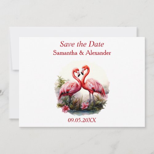 Lovely Flamingo Save the Date