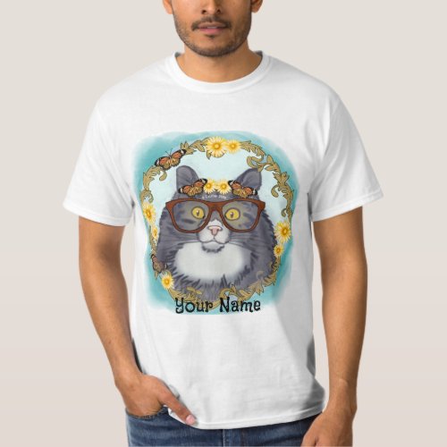 Lovely Floof Cat custom name T_Shirt