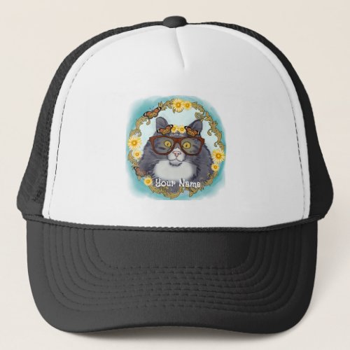 Lovely Floof Cat custom name Trucker Hat