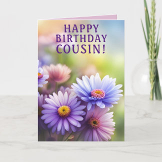 Lovely Floral Birthday Card for Cousin