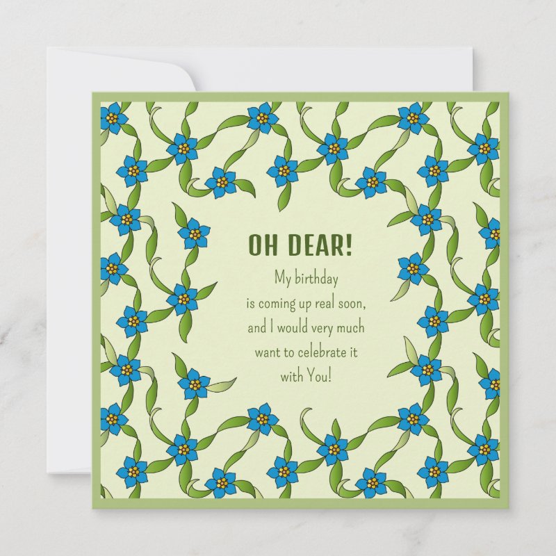 Lovely floral birthday CC1278 I myself invitation