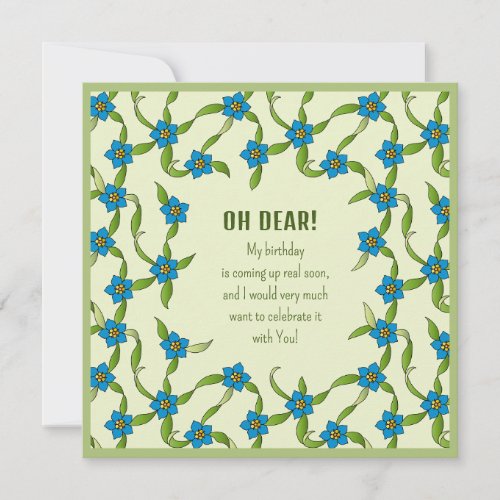 Lovely floral birthday CC1278 I myself invitation