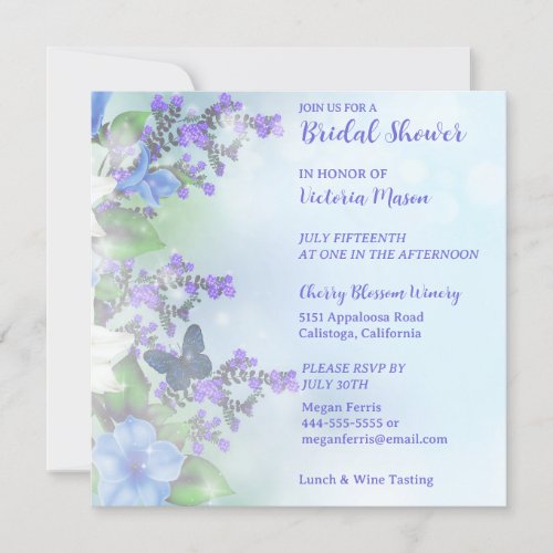 Lovely Floral  Butterfly Bridal Shower Invitation