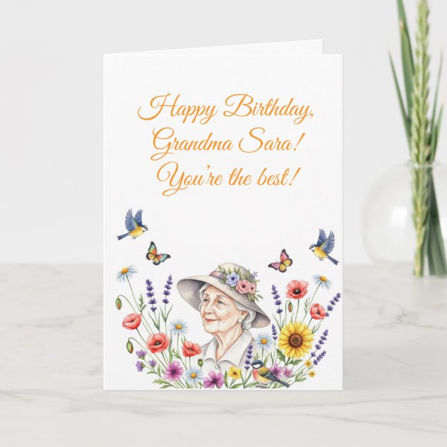 Lovely Floral Card for Grandma (Front)