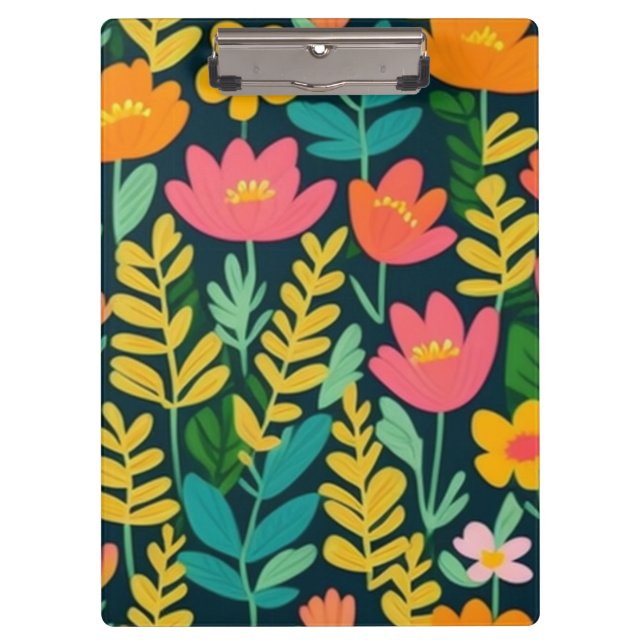 Lovely floral colorful field clipboard (Front)