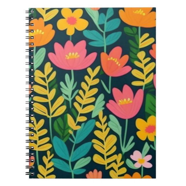 Lovely floral colorful field notebook (Front)
