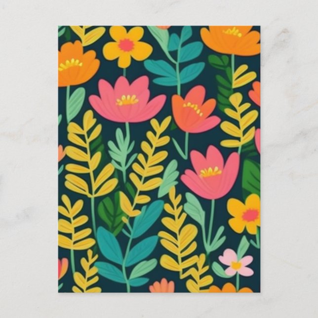 Lovely floral colorful field postcard (Front)