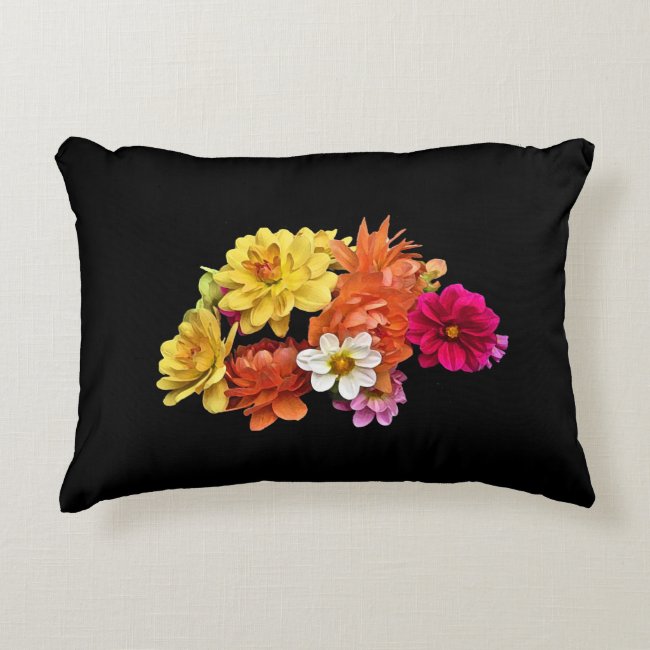 Lovely Floral Dahlia Flower Pattern Accent Pillow