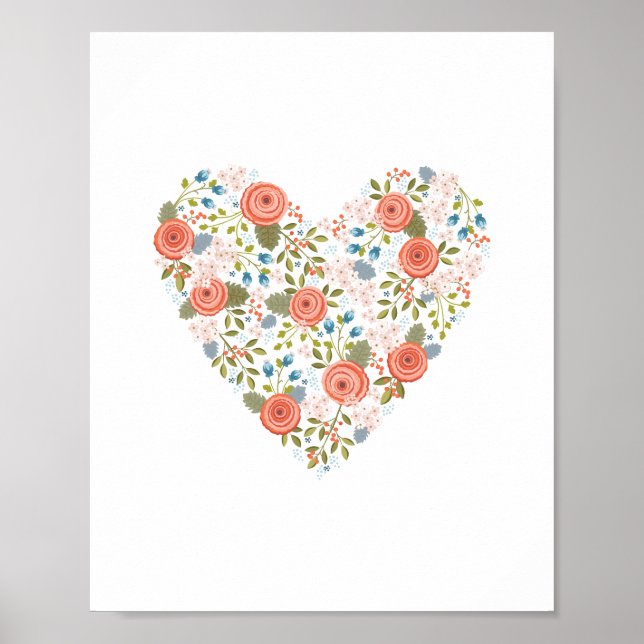 Lovely Floral Dream Heart Print (Front)