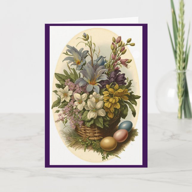 Lovely Floral Easter Greeting Card (Front)