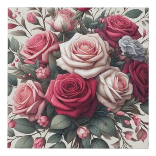 lovely floral  faux canvas print