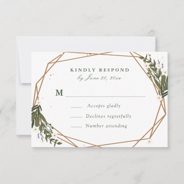 lovely floral geometric RSVP card (Front)