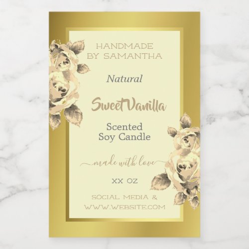Lovely Floral Gold Cream Product Labels Beauty 