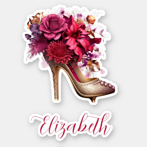 Lovely Floral High Heel Sticker