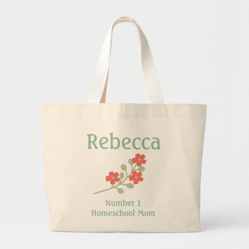 Lovely Floral Homeschool Mom Large Tote Bag