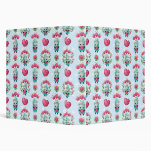 Lovely Floral Mason Jar Hearts Pattern 3 Ring Binder
