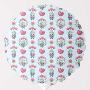 Lovely Floral Mason Jar Hearts Pattern Balloon