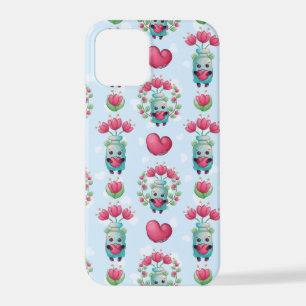 Lovely Floral Mason Jar Hearts Pattern iPhone 12 Pro Case