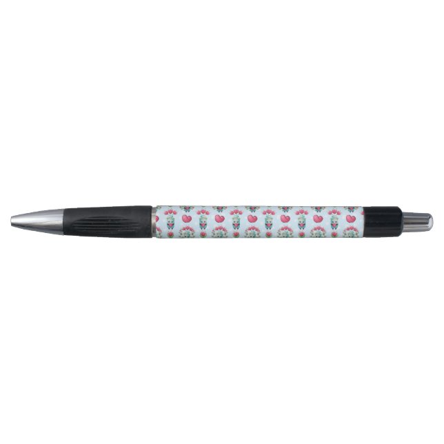 Lovely Floral Mason Jar Hearts Pattern Pen (Front)
