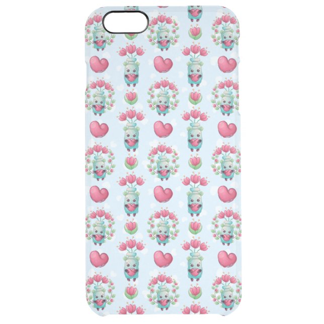 Lovely Floral Mason Jar Hearts Pattern Uncommon iPhone Case (Back)