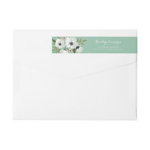Lovely Floral Mint Return Address Label