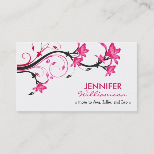 Lovely Floral Mommy Calling Card :: white/pink Business Cards