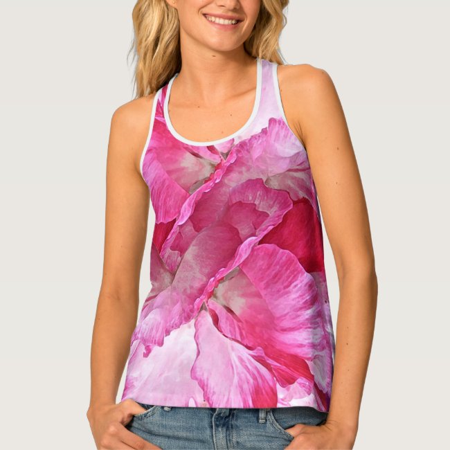 Lovely Floral Pink Red Poppy Flowers Tank Top