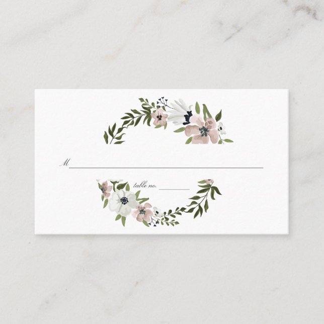 Lovely Floral Place Cards (Front)