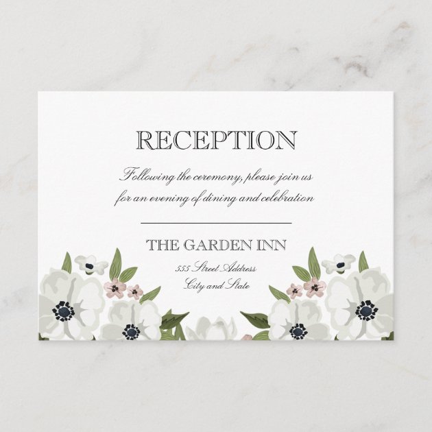 Lovely Floral Reception Card