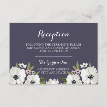 Lovely Floral Reception Card - Purple by Whimzy_Designs at Zazzle