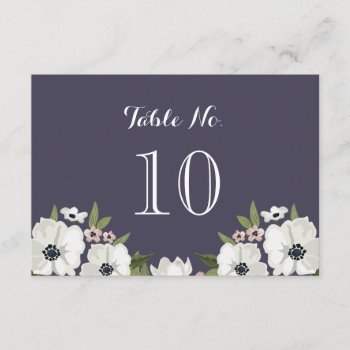 Lovely Floral Table Number Card -  Purple by Whimzy_Designs at Zazzle