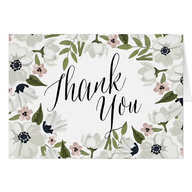 Lovely Floral Thank You Note Card
