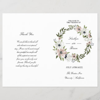 Lovely Floral - wedding program