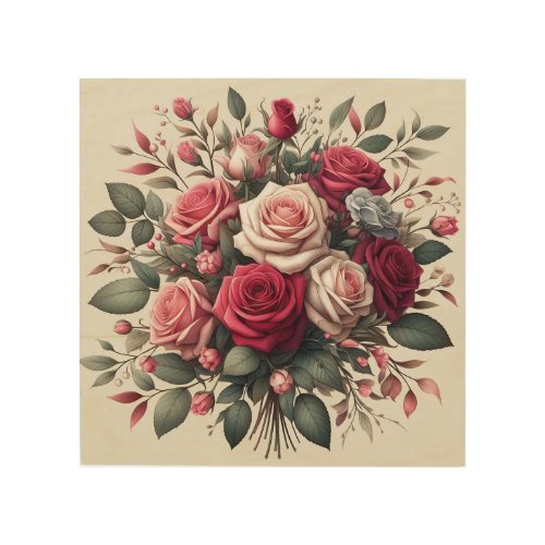 lovely floral  wood wall art