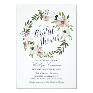 Bridal Shower Invitations Zazzle Lovely Fl Wreath Bridal Shower Invitation