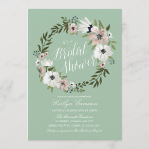 Lovely Floral Wreath- Bridal Shower Invitation