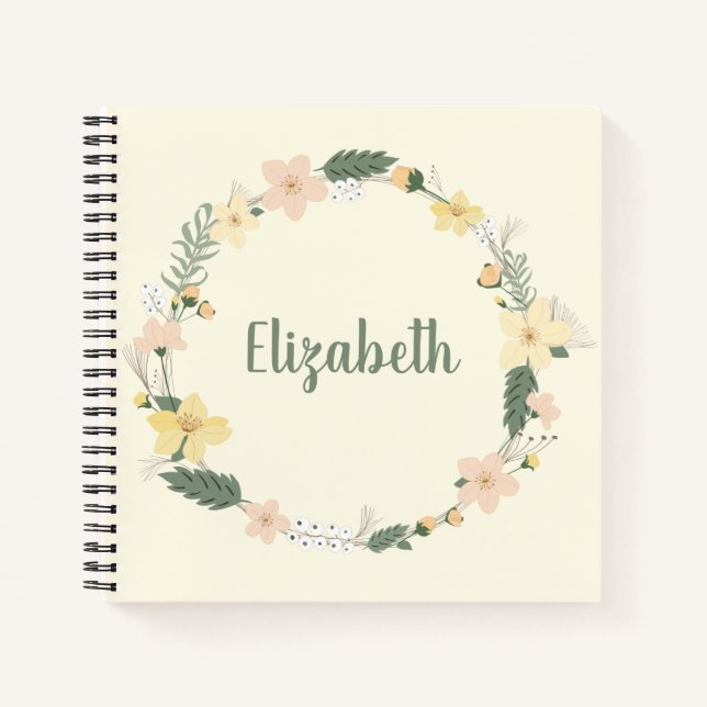 Lovely Floral Wreath Notebook (Front)