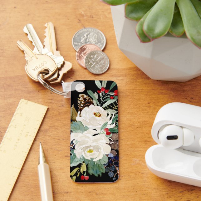 Lovely Florals Aluminum Rectangle Keychain (Desk)
