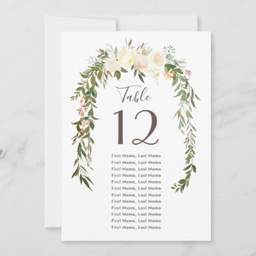 Lovely Florals  Watercolor Individual Table Cards
