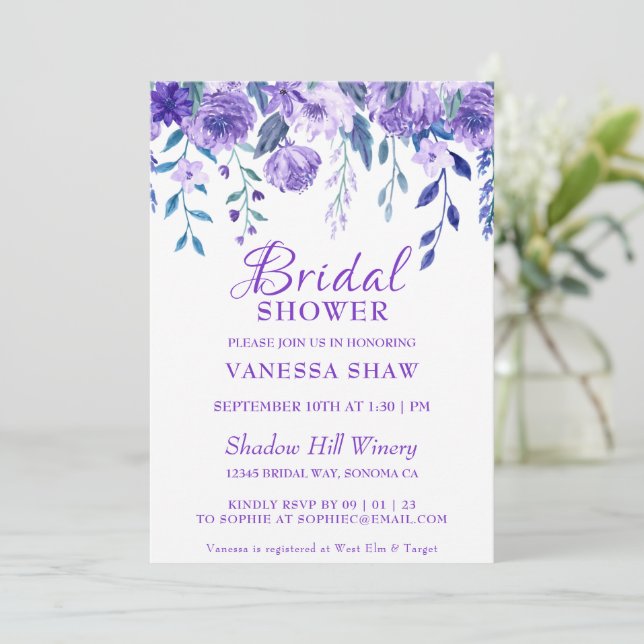 Lovely Flowers Bridal Shower Invitation (Standing Front)