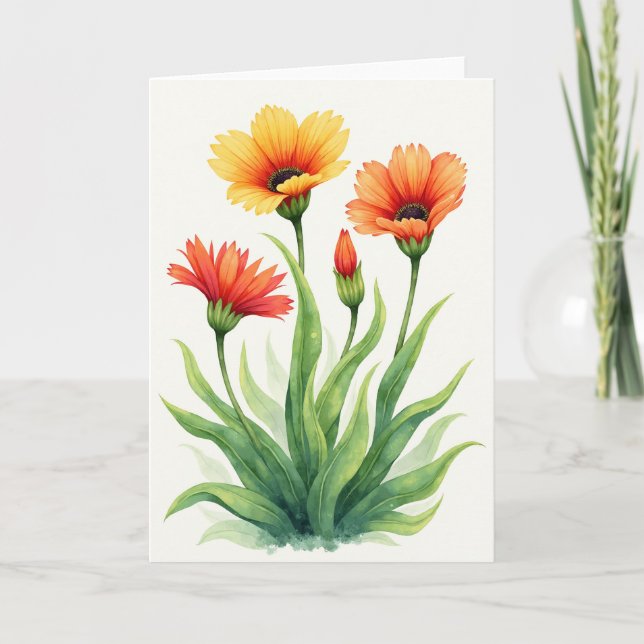 Lovely Flowers Wife Greeting Card (Front)