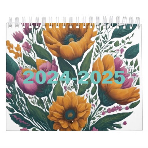 Lovely flowers with stripes  calendar